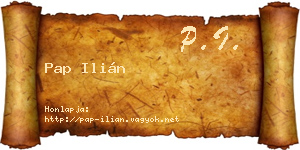 Pap Ilián névjegykártya